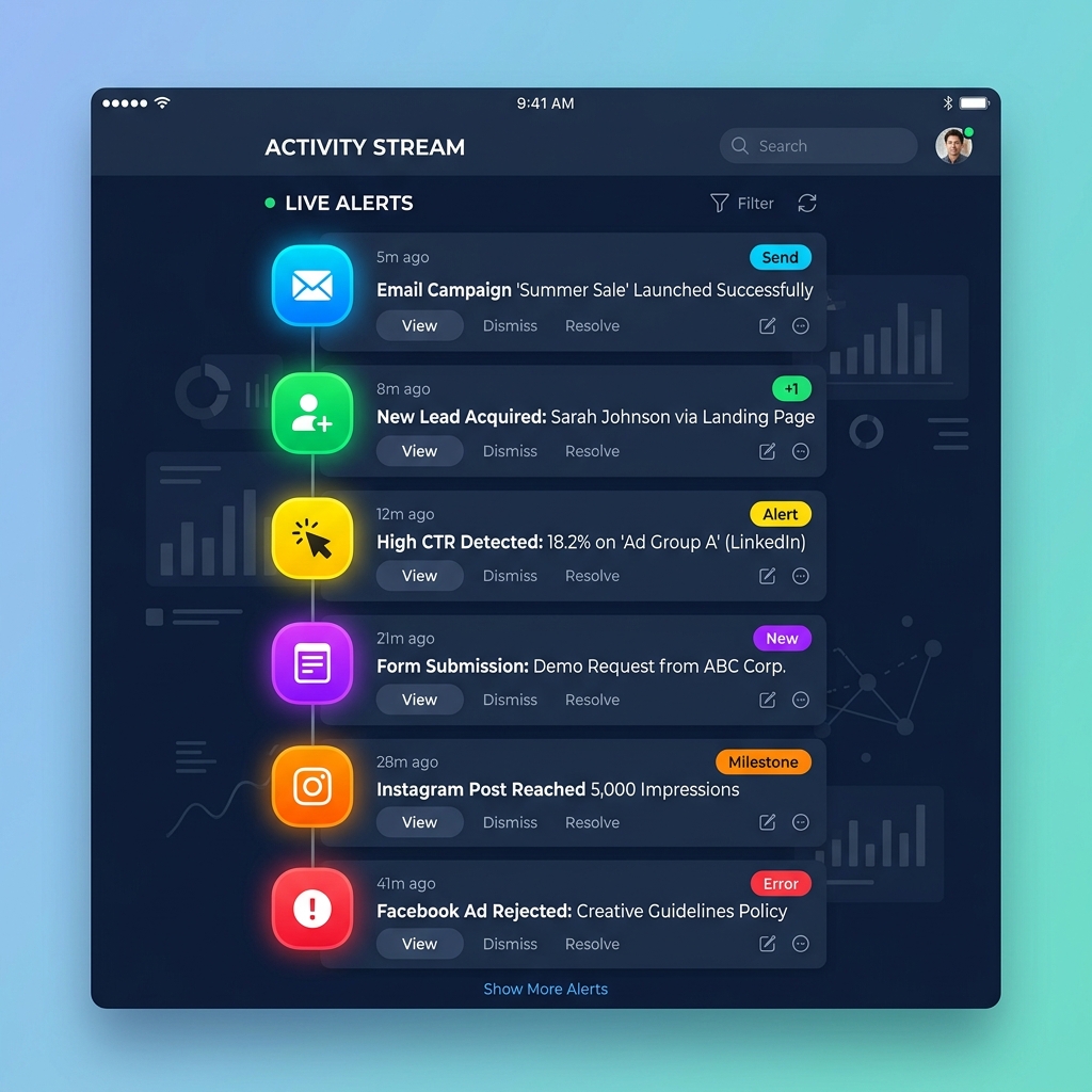 Live Notifications Dashboard